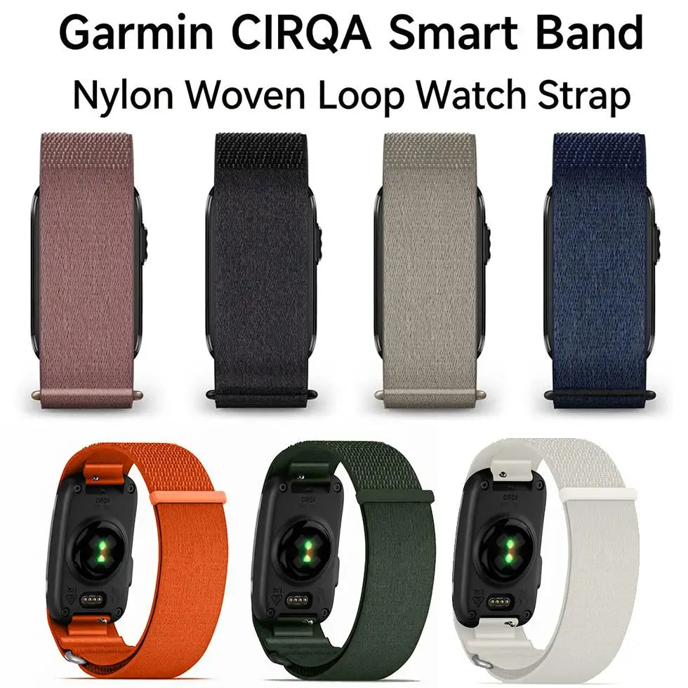 Nylon Strap for Garmin CIRQA Smart Band Sports Fitness Tracker Adjustable Loop Woven Straps Wristband for Men & Women