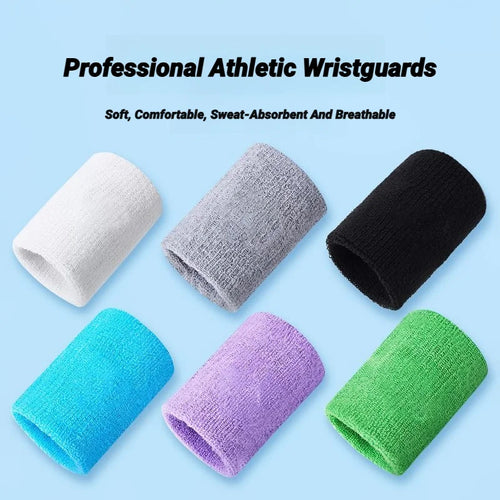 6Pcs Sweat Absorption Sports Wristband Moisture Wicking Wrist Guard For Tennis Basketball Running Sweatbands Bands Absorbent
