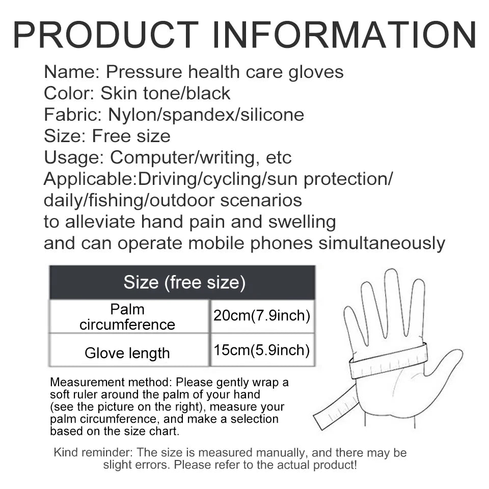 GETINFIT Dispensing Pressure Half Finger Gloves Outdoor Fitness Riding Gloves Non-slip Rehab Gloves Magnetic Physical Therapy