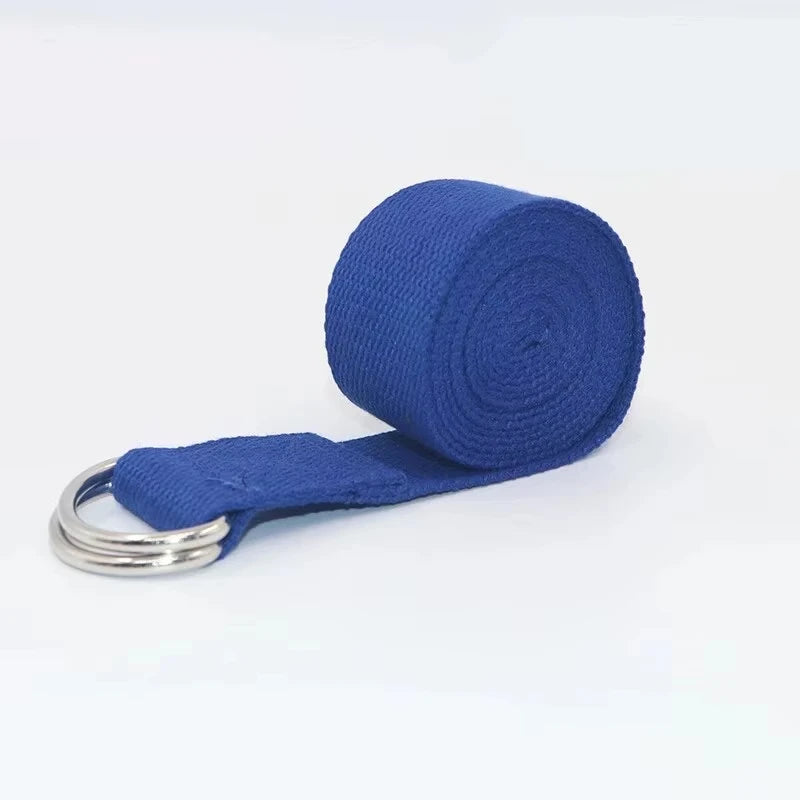183*3.8cm Yoga Strap Cotton Exercise Yoga Belt Adjustable Woven Stretch D-Ring Buckle Fitness Stretching Bands Pilates Rope