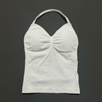 NCOYOE Women Gym Tank Top Sports V Neck Seamless Slim Fit Longline Yoga Top Running Fitness Workout Activewear Top