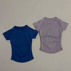 Sport Short Sleeve Top Women Running Sports T Shirt Summer Short Sleeve Round Neck Breathable Stretchy Gym Yoga Fitness Top
