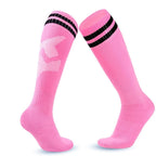 Loogdeel 1Pair 26-45 Kids Soccer Compression Sports Socks Stretchy Knee High Tube Socks Men Women Teens Football Athletic Socks