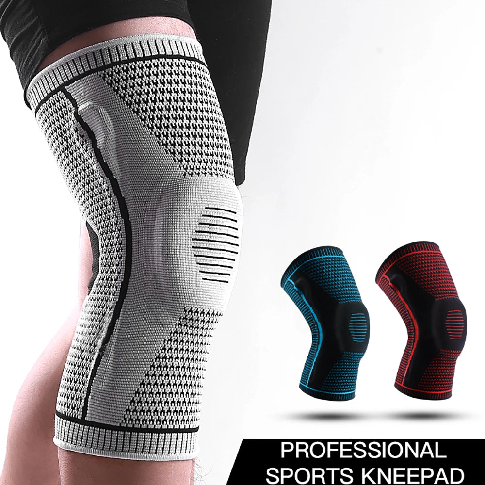 1/2 PC Knee Pads Strap Patella Medial Support Meniscus Silicone Compression Protection Sport Knee Braces Basketball Running Prot