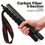 Local+ 2PCs Trekking Poles Carbon Fiber 115g Ultra-Light Hiking Poles Camping Stick Foldable Walking Cane Travel Outdoor Gear