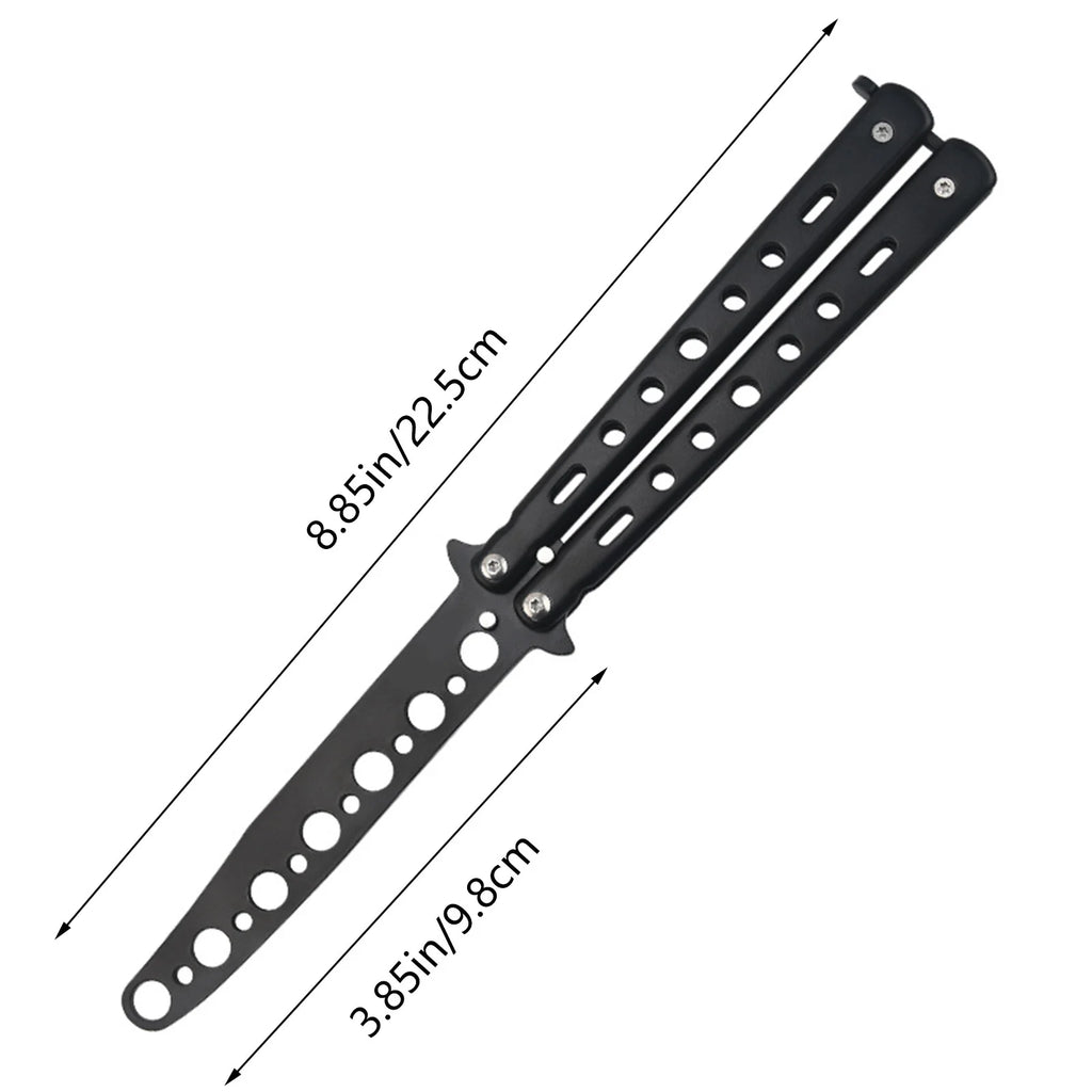 Martial Arts Practice Knife Portable Steel Metal Folding Butterfly Knife for Practicing Flipping Tricks