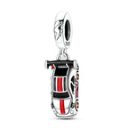 Fashion 100% 925 Silver Red Motorcycle Sports Car SUV Bus Charms Beads For Women Fit DIY Pan Bracelets Party Birthday Jewelry