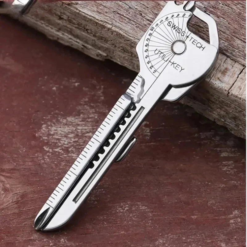 8 in 1 Multi Tool Keychain for Camping Survival Folding Screwdriver Bottle Opener Compact Outdoor Utility Pliers with Keychain
