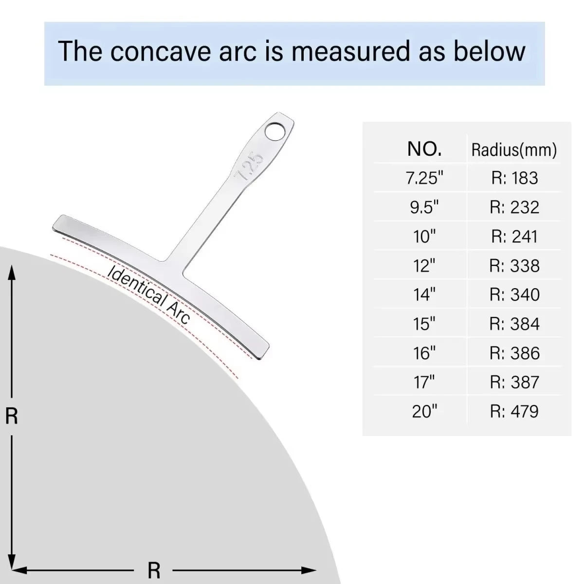 Miwayer Multispec Radius Gauge 9Pcs Set, Handy Under String Measuring Tools for Guitar Fretboard Radius Calibration