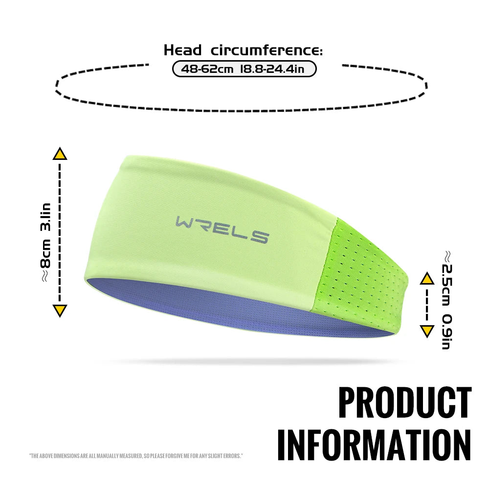 WRELS Anti-Slip Sports Headband Sweat Absorbing Headband Breathable Fitness Running Hair Band Quick Dry Elastic Cycling Hairband