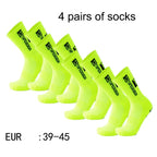 4 Pairs of New TC Mid Tube Glued Football Socks for Sports Training and Competition, Non Slip and Breathable Socks