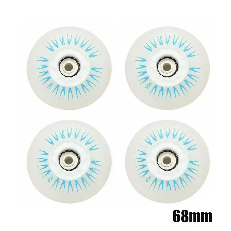 4pcs Flash Inline Skate Wheels 90a LED Lighting Skating Wheels 68/72/76//80mm Speed Skates Rock Fancy Roller Skates PU Tyres