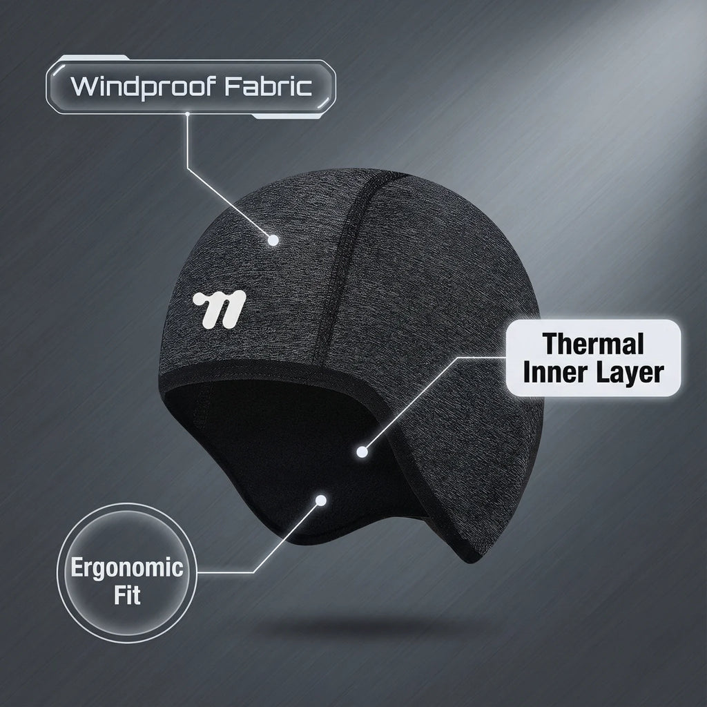 WEST BIKING Thermal Cycling Cap Winter Windproof Ski Cap Outdoor Sports Running Hiking Motorcycle Hat Men Women Cycling Headwear