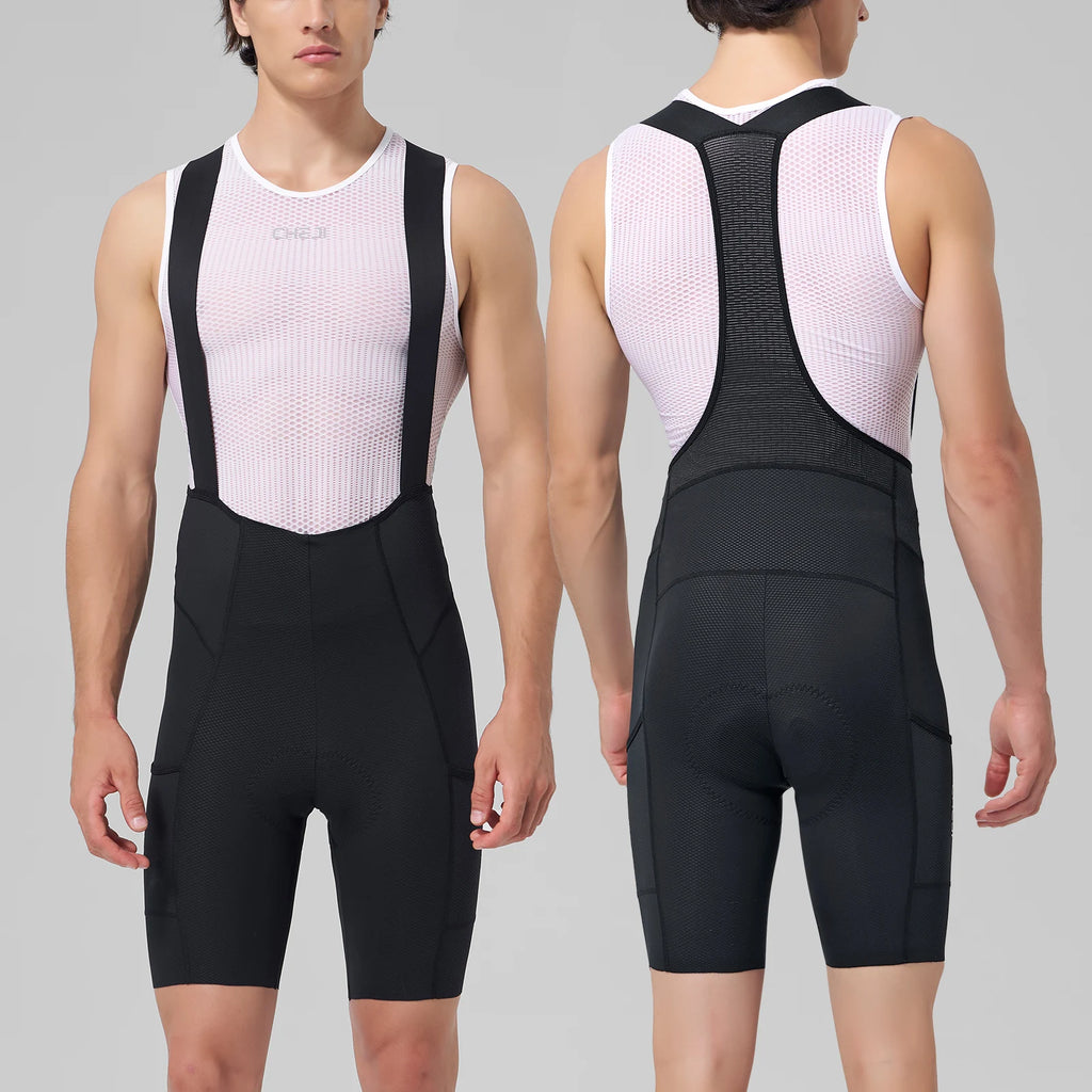 Cheji Men's Cycling Bib Shorts Seamless Comfortable Quick-Drying Breathable for Optimal Performance And Riding Experience