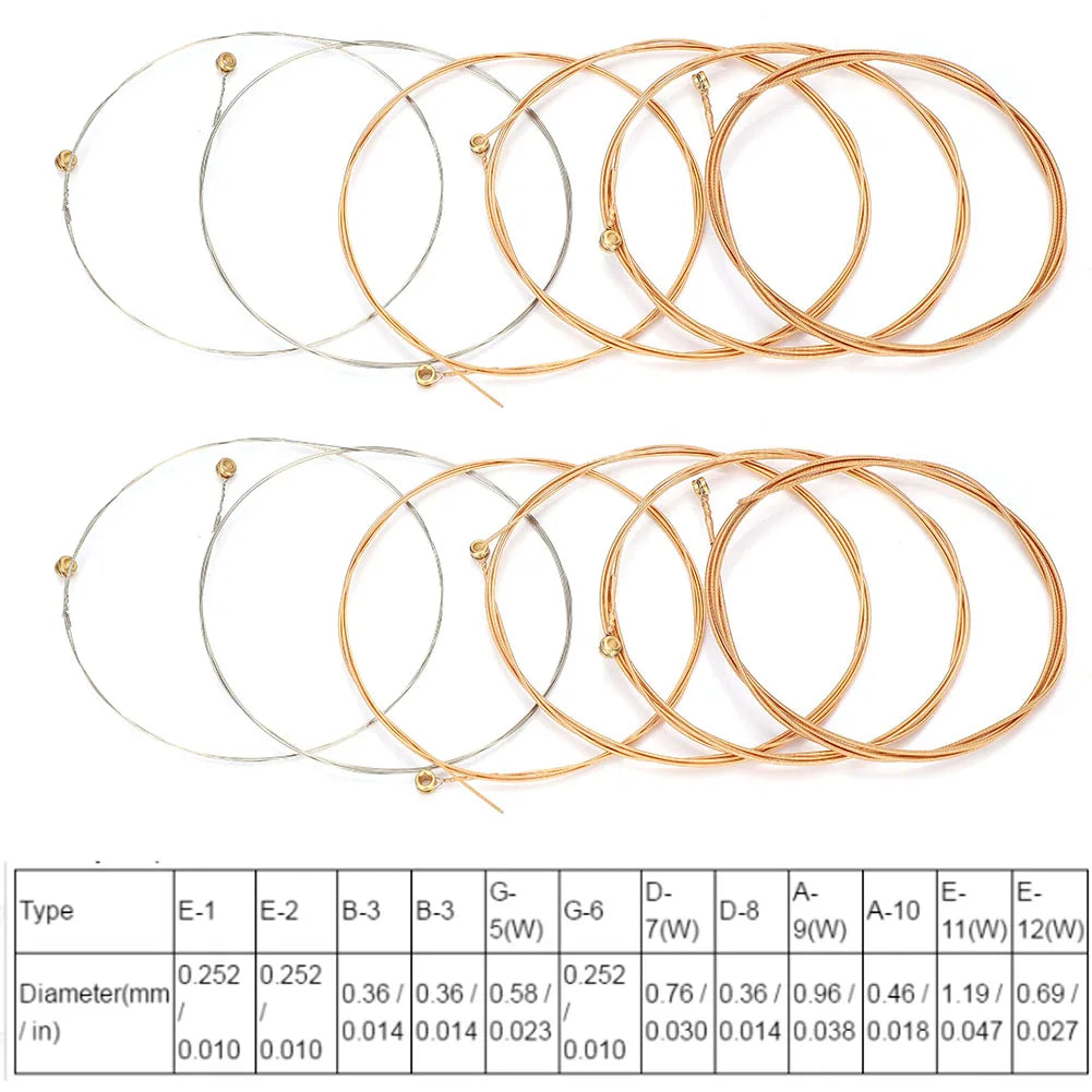 12 String Guitar Strings Guitar Strings High Quality Folk Guitar Strings Replacement Accessories Musical Instrument Part
