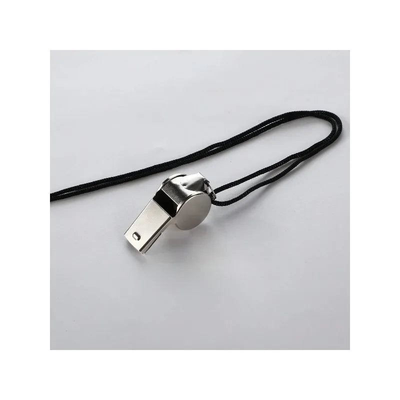2 Pack Stainless Steel Sports Whistles with Lanyard - Loud Crisp Sound for Coaches Referees And Officials
