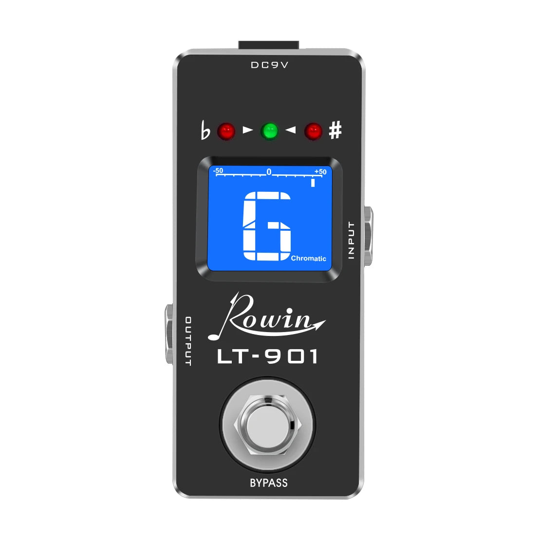 Rowin LT-901 Guitar Tuner Mini Chromatic Tuner Pedal Effect LED Display True Bypass Guitar Accessories for Electric Guitar Bass