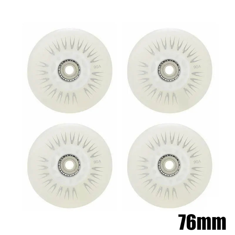 4pcs Flash Inline Skate Wheels 90a LED Lighting Skating Wheels 68/72/76//80mm Speed Skates Rock Fancy Roller Skates PU Tyres