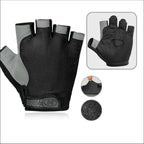 1Pair Gym Gloves Fingerless Gloves Anti-Slip Shock-Absorbing Gloves Sports Gloves for Training Lifting Weight Cycling