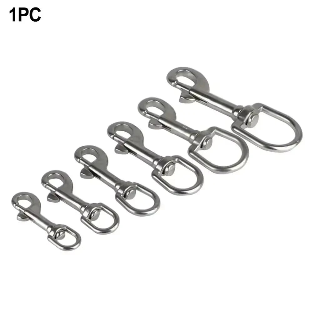 1PC 316 Stainless Steel Swivel Eye Bolt Spring Snap Hook 65/72/82/91/100/126mm Marine Diving D Ring Snap Hooks With Swivel