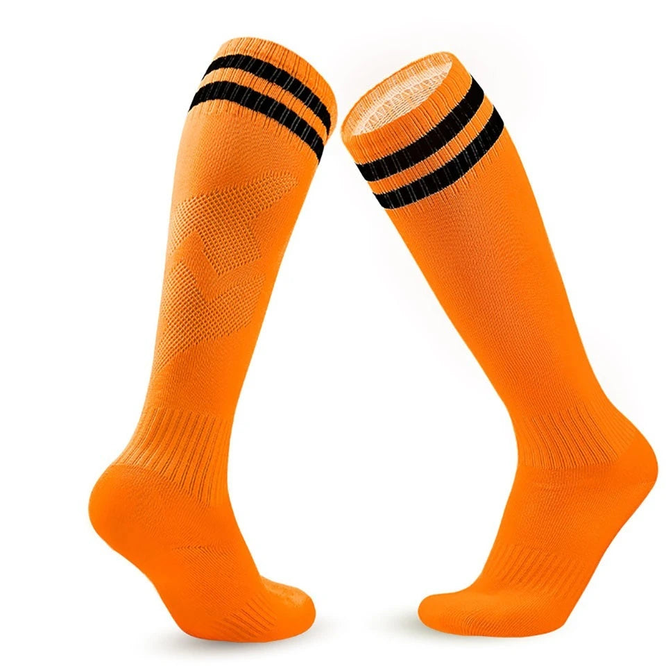 Loogdeel 1Pair 26-45 Kids Soccer Compression Sports Socks Stretchy Knee High Tube Socks Men Women Teens Football Athletic Socks