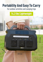 IEE 800W Portable Power Station, 512Wh LiFePO4 Generator, 1600W Peak Solar Generators, 800 Wat Power Source, 2x800W AC Outlets Lightweight & Quiet Solar Generator for Camping, Home Emergency, RV & Outdoor Travel
