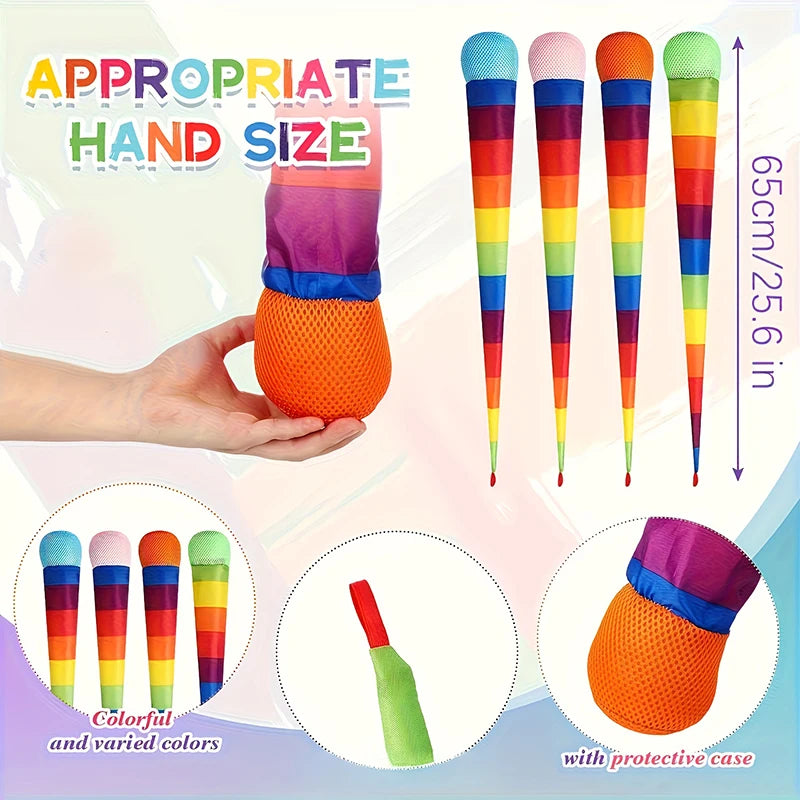 Rainbow Comet Ball Soft Tail 65cm Indoor Outdoor Sport Ball Throwing Receiving Ball Park Sports Relax Coordination Training Ball