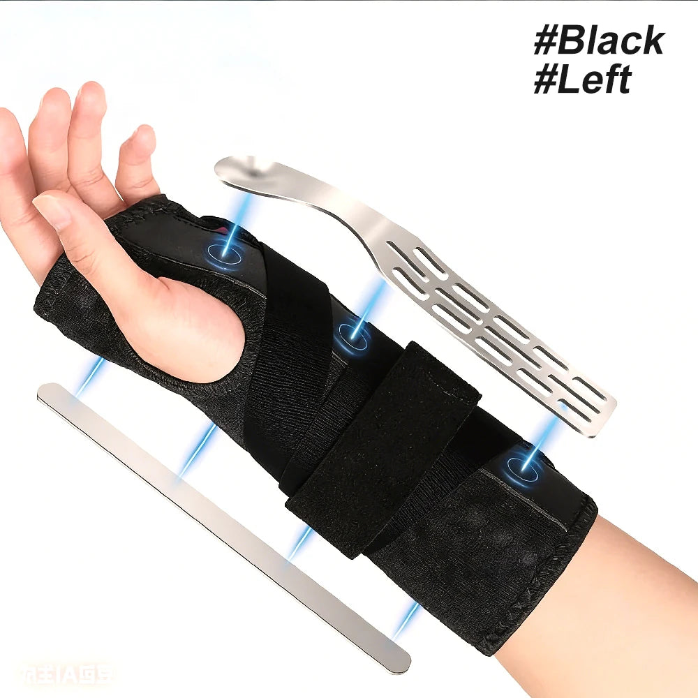 1PCS Carpal Tunnel Wrist Brace – Night Support with 2 Metal Splints,Adjustable Hand Stabilizer for Pain Relief  – Fits Both Hand