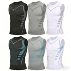Compression Tank Top Mens Gym Shirt Sleeveless Quick Dry Printing Sportswear Men Fitness Bodybuilding Vest Workout Muscle Top ﻿