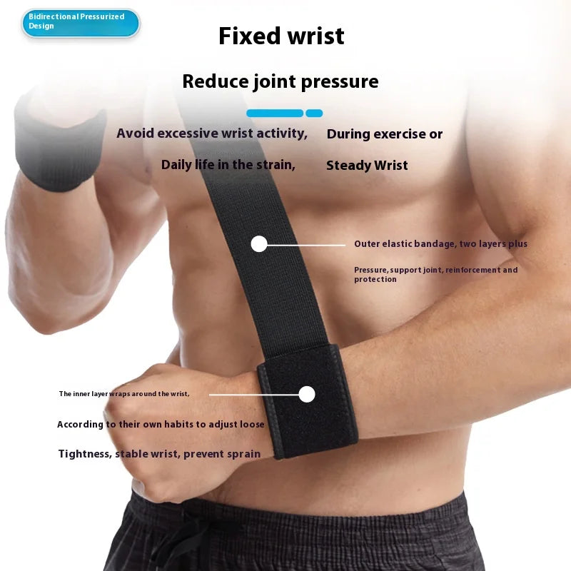 Pressure Wrapping Fitness Wrist Protector, Badminton Basketball Elastic Bandage Protector for Men and Women