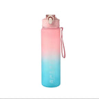 Sports Water Bottle with Time-Tracking Straw Leak Proof Locking Flip Cover for Easy Carry Ideal for Outdoor Adventures