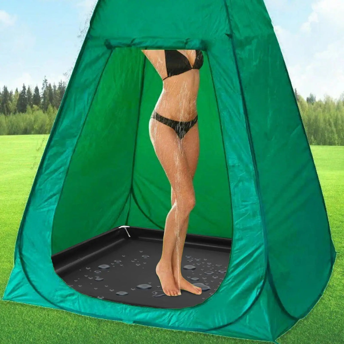 Camping Shower Tent Floor Base Outdoor Tent Shower Tray Folding Shower Pan Pets Shower Basin Base For Camping Travel Awning