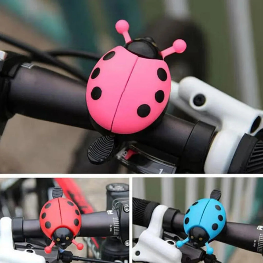 PINMOAP 1PC Ladybug Bicycle Bell Handle Warning Bell Loud Bell Durable Aluminum Alloy PP Material Bicycle Horn Riding Accessorie