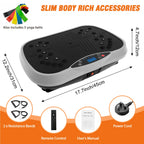 Portable Vibration Plate Exercise Machine Full-Body Workout with Bluetooth Resistance Bands Yoga Straps for Weight Loss &Shaping