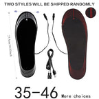 USB Heated Insoles for Shoes Electric Foot Warming Pad Winter Feet Warmer Sock Mat Outdoor Sports Shoe Heating Insole