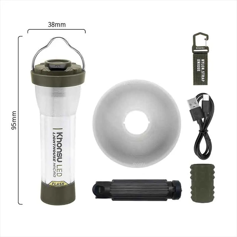 3000mAh RGB GZ Lighthouse Micro Camping Lantern Portable Flashlight LED Outdoor Tent Light USB Charging Camping Light