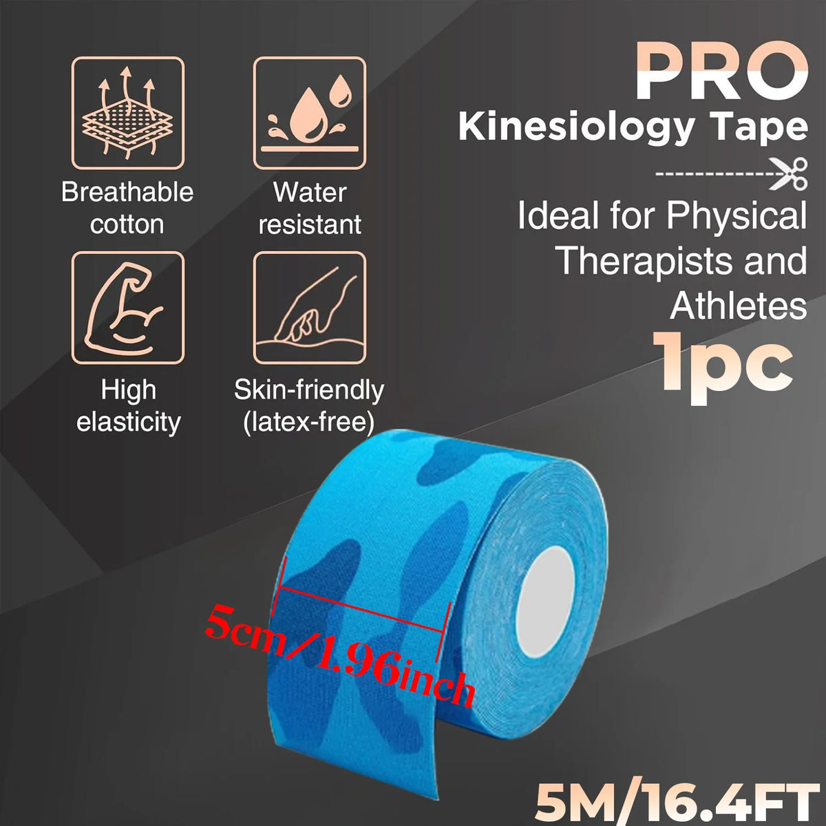 Sports Tape，Sports Elastic Knee Pads，Muscle Pain Relieving Knee Pads，Suitable for Gym Fitness，Running，Tennis，Swimming，Soccer