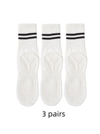 3 Pairs of Yoga Socks, Medium Length Socks, Pure Cotton Anti-Slip Silicone Indoor Fitness Pilates, Women's Sports Socks Wholesal