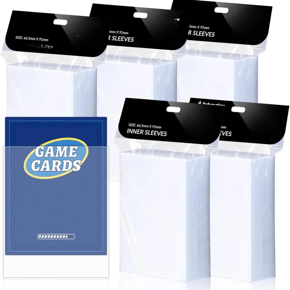 500 Counts Clear Soft Card Sleeves 2.5" x 3.5" Trading Collect Sleeve Fit For Photo Standard Baseball Football Sports Game Cards