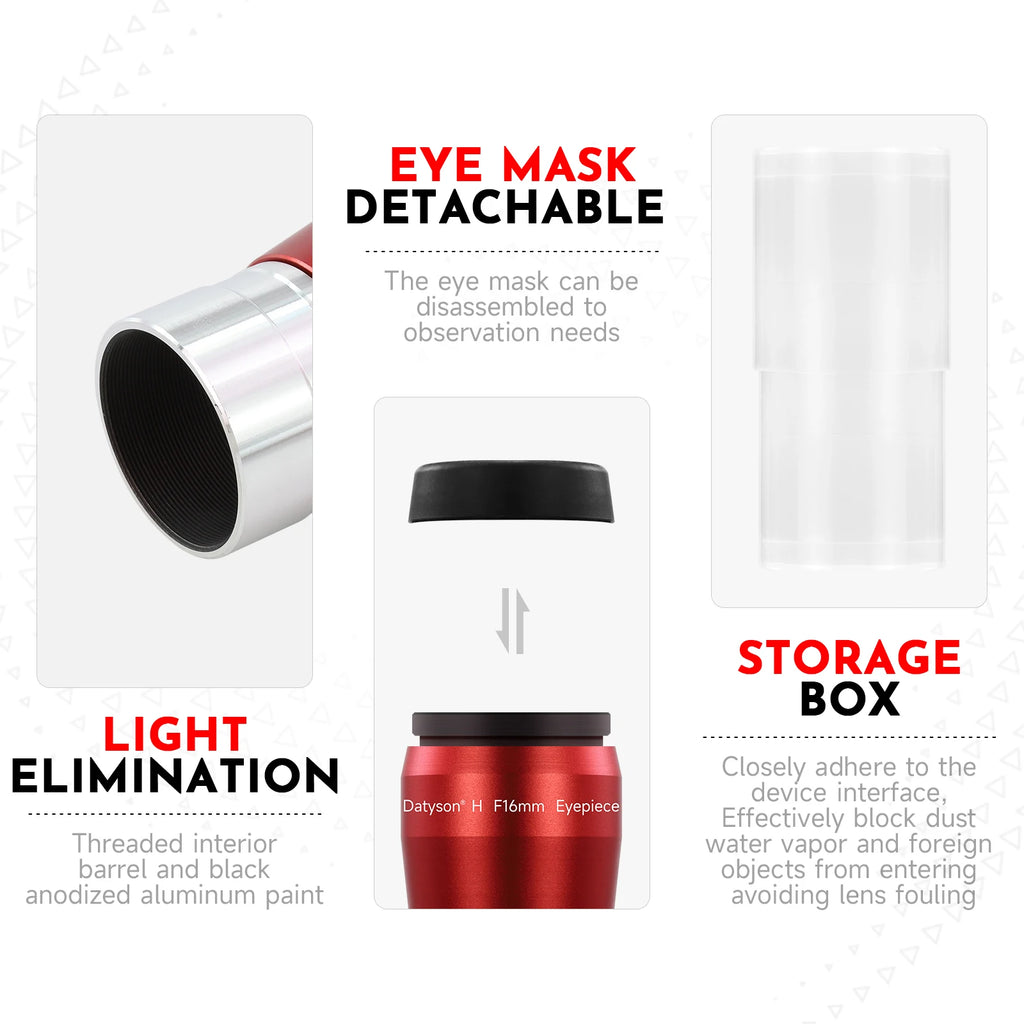 Datyson 1.25' Telescope Eyepiece 4mm 10mm 16mm 20mm Optional- FMC Coated Huygens Eyepieces for Planetary & Deep Sky Observation