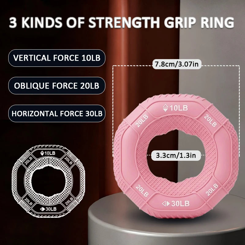 Silicone Hand Trainer Finger Gripper Ring Hand Power Gripper Ring Stress Relief Gym Home Workout Exercise Fitness Equipment