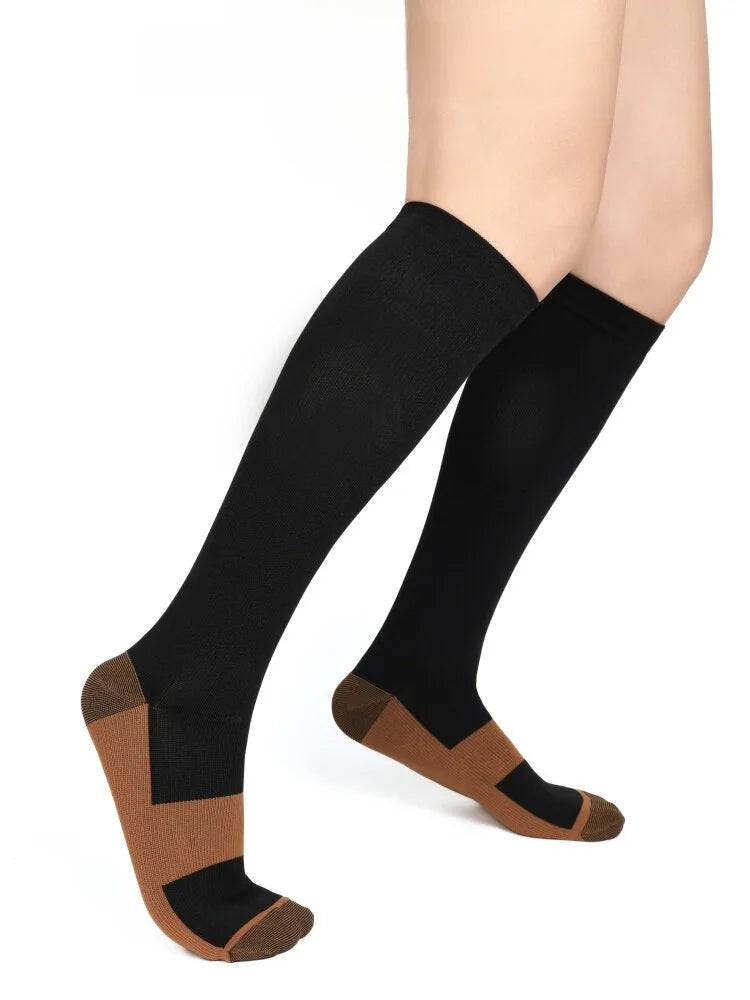 CHUANGERM Compression Socks Unisex Anti Fatigue Pain Relief Knee High Stockings Fit For Golf Rugby Running Hiking Daily Sports