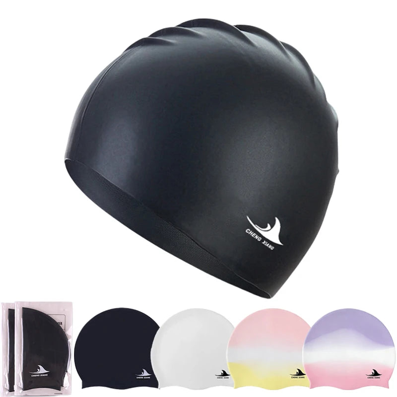 Adults Silicone Swim Cap Swimming Pool Waterproof High Elastic Comfortable Anti Slip Caps Hat for Men Women Pool Competitions