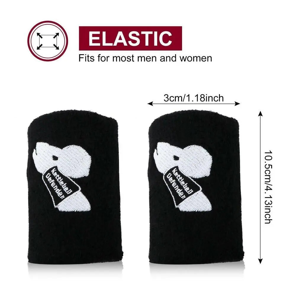 1Pair Cotton Kettlebell Wrist Guard Sweat-absorbing Black Wrist Guard Protector Comfortable 1Pair Protecting the wrist