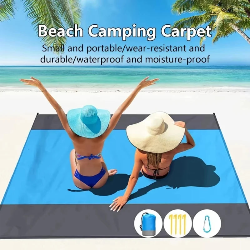 200*210cm Sandproof Waterproof Beach Mat, Portable Lightweight Picnic Camping Blanket for Travel Hiking Outdoor Sports