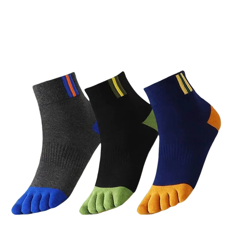 5 Pairs Men's Casual Five-Toe Cotton Socks Breathable Sports Soft High Quality Split Toe For Men Hiking Basketball Running