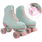 Size 36-41 Flashing Double-Row Roller Skate Shoes For Women Men Outdoor Skating Beginner Kids 4 Wheels Skates Boys Girls Quad Sneakers Gift