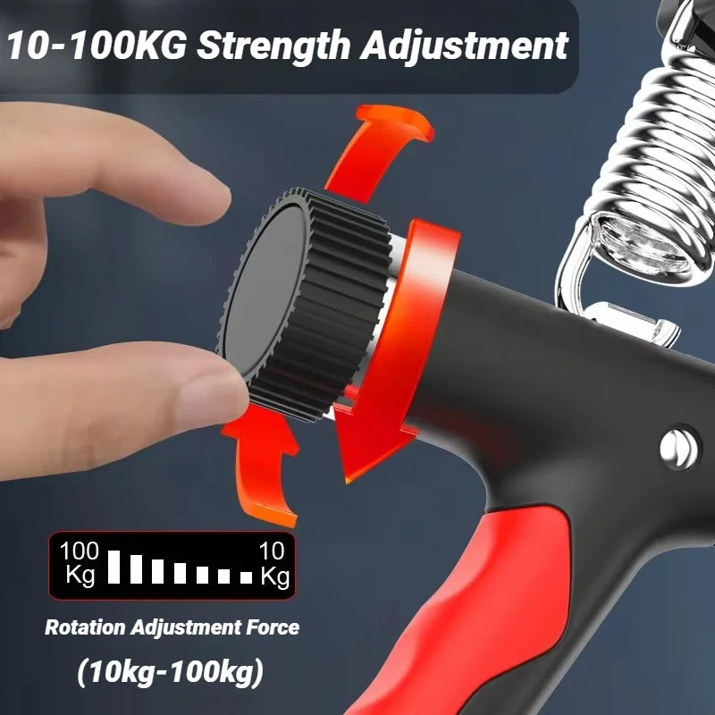 10-100KG Electronic Smart Counting Hand Grip Adjustment Exercise Power Strengthening Pliers Spring Finger Pinch Wrist Training