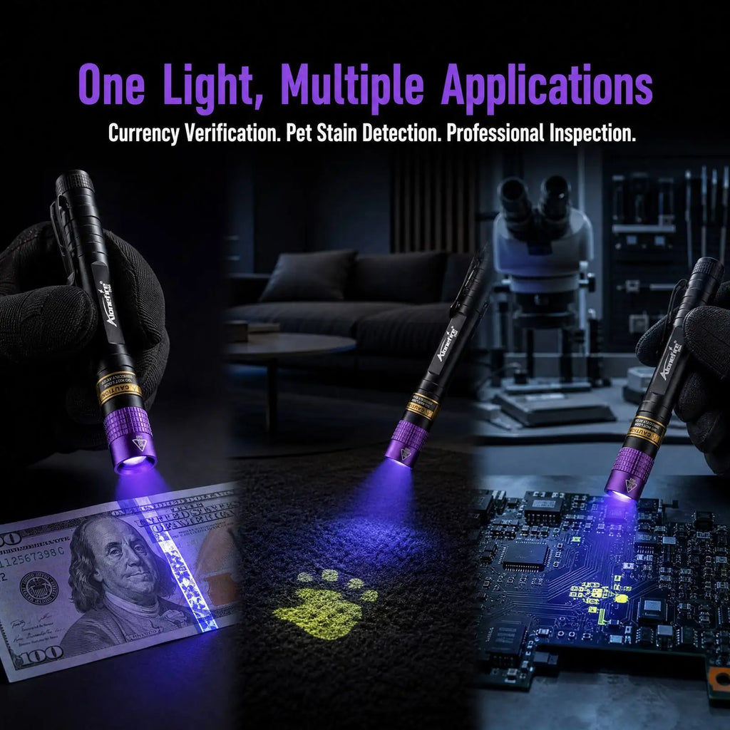 365nm/395nm Mini UV Pen Light Led Flashlight Blacklight Torch Cat Dog Pet Stain Tinea Ink Money Ore Jade Scorpion Detection Lamp