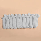 1/3/10Pairs Men's Ankle Socks Soft Breathable Stretchy Solid Color Low Cut Casual Sports Socks for Women Comfortable Fashionable
